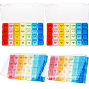 4 Pack Pill Organizer Monthly XL Large Weekly Pill Organizer 4 Times a Day Bo...