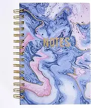 Graphique Blush & Blue Marble Hard Bound Journal, 160 Ruled Pages, Colorful Marble"Notes" Message Cover Embellished w/Gold Foil, 6.25" x 8.25" x 1"