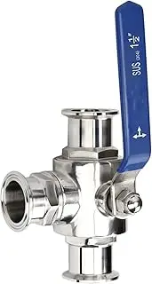 Fit 32mm 1-1/4" Pipe OD x 1.5" Tri Clamp Sanitary Tee 3 Ways T/LPort Ball Valve SUS 304 Stainless Steel Ball Valve(T-Port)