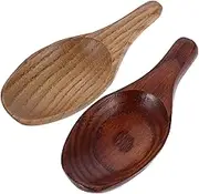 HEALEEP 2Pcs Mini Wooden Spoons Short Handle Wide Mouth Spoons for Tea Leaves Condiments and Seasoning Creative and Kitchen Utensils Ergonomic Design for Easy Use