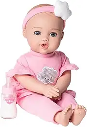 Adora Nurture Time Babies Collection, 13" Baby Doll Set with 3 Touch Activated Features, Includes Removable Cloud Patterned Outfit, Headband and Doll Bottle, Birthday Gift Ages 1+ - Soft Pink