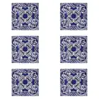 6x LVD Ceramic/Cork Trivet Largo Tile Table Mat Home/Kitchen Decor 15cm Blue
