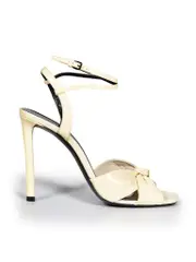 Ecru Patent Bow Detail Heels