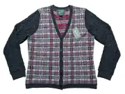 NWT Woolrich Womens Large Lambs Wool Patton Cardigan Sweater Buttons Cable Knit