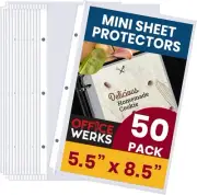 Officewerks Heavyweight Clear Mini Sheet Protectors Holds 5.5 x 8.5 Black