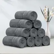 LINENOVA 10 Pack Cotton Face Towels-Charcoal