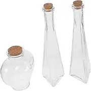 3pcs Wishing Bottle Heart Prismatic Glass Drift Bottles for Wedding Sand Ceremony Versatile Decorative Glass Containers for Crafts DIY Projects