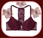 38C Burgundy KIR Lace Front Close Extreme Lift Victorias Secret Plunge PU UW Bra