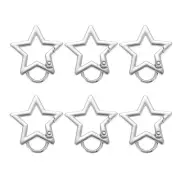 6 Pcs Star Keychain Clip Star Key Rings Snap Hooks Clip