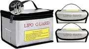 1pcs 215x145x165mm + 2pcs 185x75x60mm Lipo Safe Bag for Lipo Battery Storage and Charging Fireproof Explosionproof