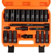 20Pc 1/2" Drive Deep Impact Socket Set Extension Bars Flexible Adapter 10-24mm