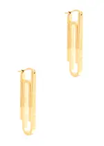 Off-white Paperclip Drop Earrings - Gold - One Size One Size