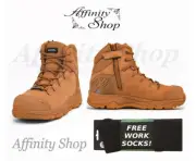 Mack Octane WORK BOOTS (Zip) Leather Footwear Safety Toe +FREE SOCKS AS/NZS Cert
