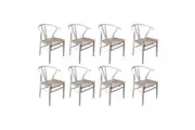 Levede 8x Dining Chairs Wooden Hans Wegner Chair Wishbone Chair Cafe Lounge Seat