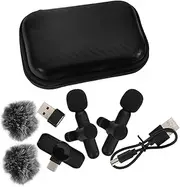 Generic 1 Set Lavalier Microphone Wireless Microphones Mini Clip-on Microphone Voice Over Mic Versatile Microphone Lapel Mic Microphone Wireless Mic for Vlogging Clip on Mic Black Plastics