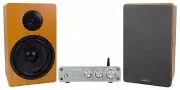 Rockville BLUAMP 21 Bluetooth Home Audio Receiver Amp+(2) 6.5" Wood Speakers