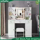 Vanity Set with LED Lighted Mirror Makeup Dressing Table Dresser Desk with Stool
