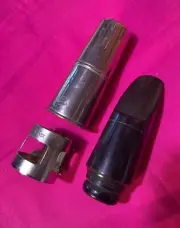Unbranded Bubble Shank Mouthpiece for Alto Sax-Made c.1920's-w/Ligature and Cap