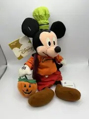 Mickey Mouse as Goofy Halloween Disney store Bean Bag plush Beanie With Tag