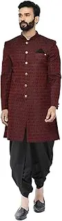 [KISAH] Men Indowestern Printed Sherwani Set, Full Sleaves, Knee Length, Straight, Regular Fit, Mandarin Collar Ethnic wear