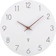 ACCSHINE Radio-Controlled Clock MDF Wood Wall Clock Without Ticking Noises Silent 30 cm Quartz Battery Large Easy to Read for Room Home Kitchen Bedroom Office School