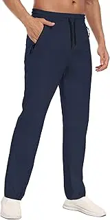 [TZDNI] Men's Lightweight Hiking Pants Water Resistant UPF 50+ Fishing Cargo Pants with Zipper Pocket Outdoor