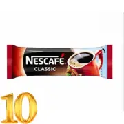 NESCAFE CLASSIC Coffee Sachets Pack of 10 - Authentic Flavor, Perfect for Travel