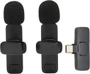 Wireless Lavalier Microphone with Bluetooth, One Tows Two Bluetooth Microphone, Mini Lapel Microphone for Recording Live Stream, K9 Type C