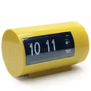 NEW Jadco Cylindrical Flip Card Rotating Dial Alarm Clock, Yellow, 12cm
