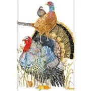 Mary Lake-Thompson Turkey Pheasant Quail Stacked Birds Flour Sack Kitchen Towel