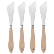 4pcs 32mm No.20 Oil Painting Palette Knives Stainless Steel Spatula Wood Handle
