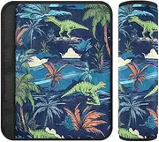 RPLIFE Palm Trees Dinosaurs Automotive Seat Belt Pad Soft Seatbelt Shoulder Pad, Seat Belt Protector Girls, Padded Seatbelt Cushion