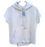Elie Tahari Cap Sleeved Hoodie Kangaroo Pocket Detail Casual Chic M New W Tag
