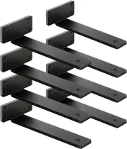 8 Pack Shelf Brackets 12 Inch Floating Shelf Bracket 1/5 Inch Thick Heavy Duty H