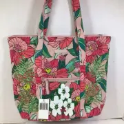 Vera Bradley VILLAGER VINTAGE FLORAL Salty Soul Quilted Pink Purse Shoulder Bag