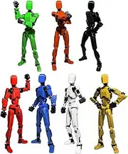 EIMONEY 7PCS Assembly Completed T13 Action Figure 3D Printed Multi-Jointed Movable,Lucky 13 Action Figures,Multi-Articular Action Figures,Desktop Decorations,Creative Gifts (7 Colors)