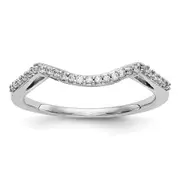 14k White Gold 1/8 Ct. Lab Grown Diamond VS/SI+ G+ Round Contoured Wedding Band Ring
