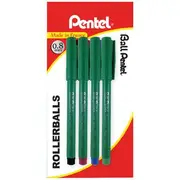 Pentel R50 Rollerball Pens Assorted 4 Pack