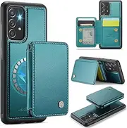 [ELEPIK] for Samsung Galaxy A54 5G Case, Removable Magnetic Wallet Case with Card Holder, Kickstand, [Compatible with MagSafe] [RFID Blocking] with Wireless Charging for Galaxy A54 5G Case, Green