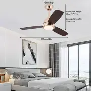 Modern Ceiling Fan Light Ceiling Fan Light + Remote Walnut Color 6 Speed Gears