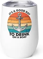 Teegarb Letter Blanket Humorous Its A Nice Day To Drink On A Boat Kayaking Graphic Retro Boating 3