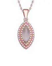 Genevive 18K Rose Gold Vermeil CZ Pendant