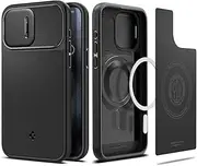 SPIGEN Optik Armor (MagFit) Case Designed for iPhone 15 Pro Max Case 6.7-inch [Compatible with MagSafe] Magnetic Ring Camera Protector Slide Cover - Black