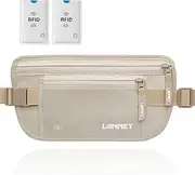 Travel Money Belt Waist Wallet RFID Blocking Passport Holder for Men Women, Cream, Large, Rfid Wallet