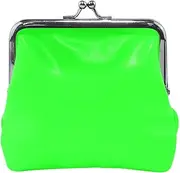 [ODAWA] Coin Purses, Alice Blue Kiss Lock Change Purse Pu Leather Change Purse for Women, Lime, one size, Lime