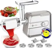 Flora Electric Meat Mincer- Meat Grinder Electric Max. 3000W -3 in 1 Multifunctional Machine-Sausage Filler Stuffer-Kibbe Maker- Meat Mincing Machine with Tomato Sauce Mincing