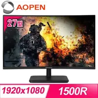 在飛比找PChome24h購物優惠-AOPEN 27HC5R 27型 1500R 曲面電競螢幕