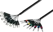 Adam Hall 3 Star Series 3m 8 x XLR Male to 8 x 6.3mm Jack Male
