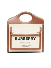 Burberry Mini Two-tone Canvas and Leather Pocket Bag
