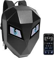 LUOOV LED Backpacks Dynamic Display Laptop Backpack Waterproof Motorcycle Backpack with Pixel Art Animation Smart App, 64 x 64 cm, Supports iOS/Android System, Text/Picture/Gift Animation